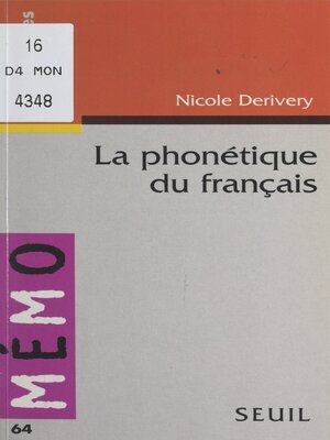 cover image of La phonétique du français